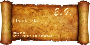 Ebert Ida névjegykártya